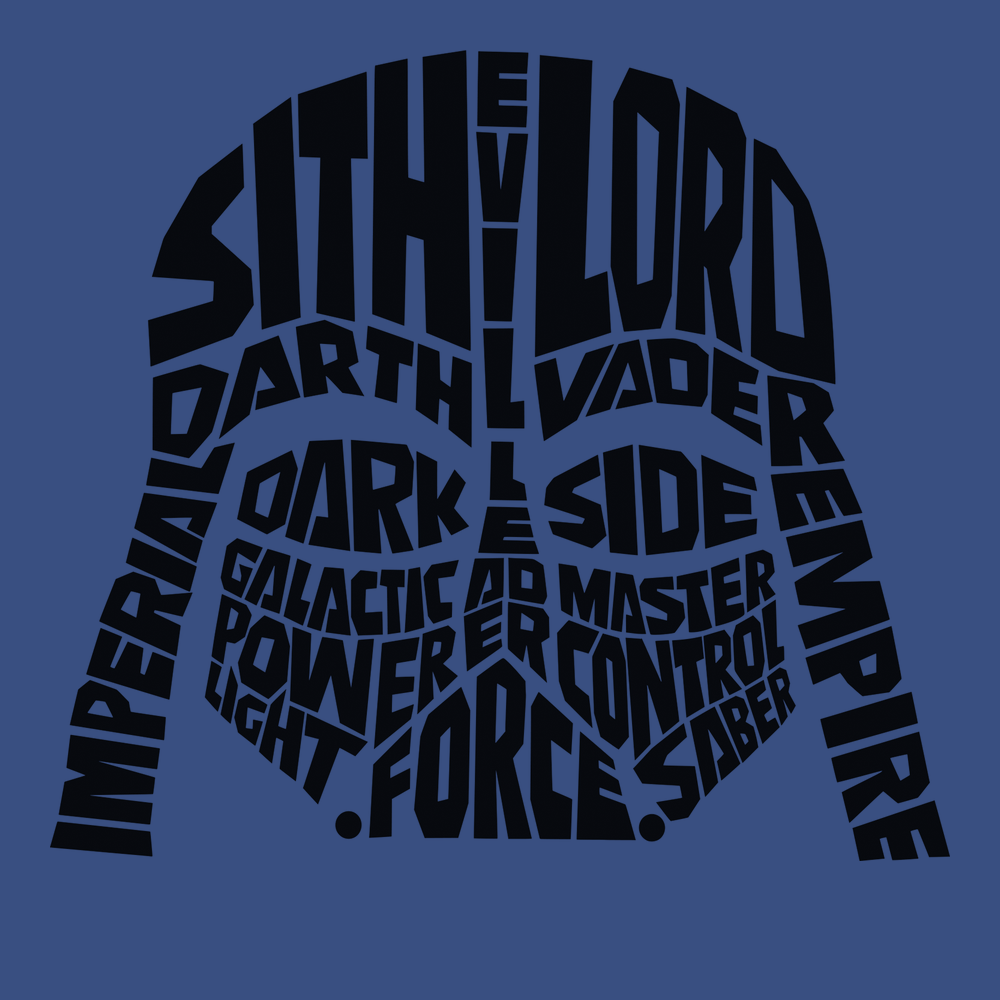 Darth Vader Typography T-Shirt BLUE