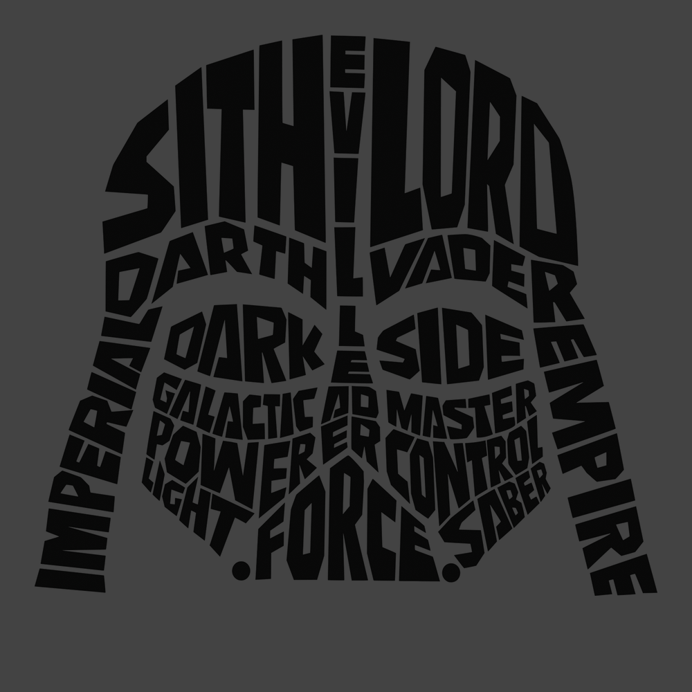 Darth Vader Typography T-Shirt CHARCOAL
