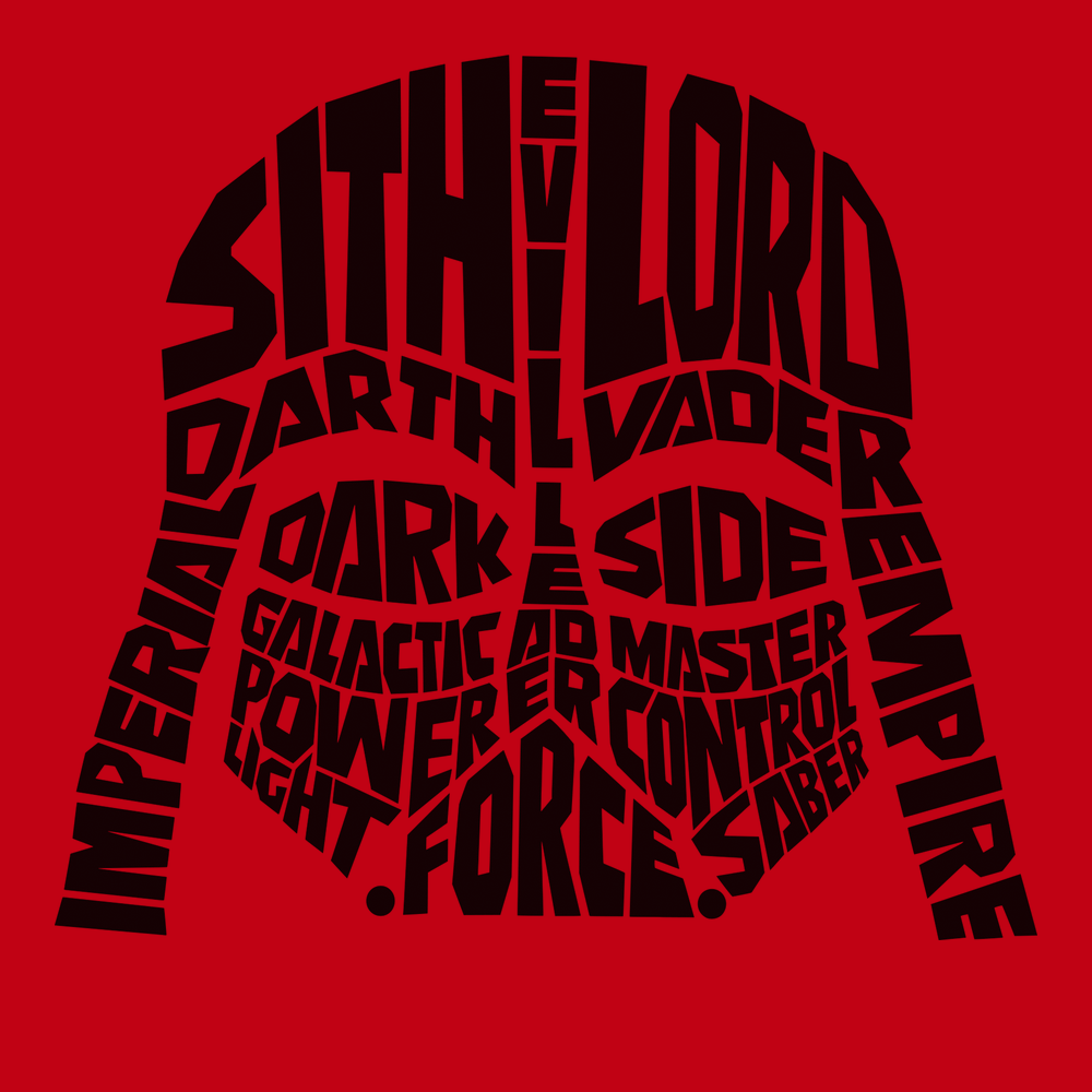 Darth Vader Typography T-Shirt RED
