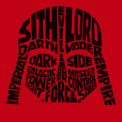 Darth Vader Typography T-Shirt RED