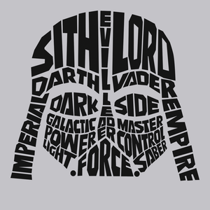 Darth Vader Typography T-Shirt SILVER