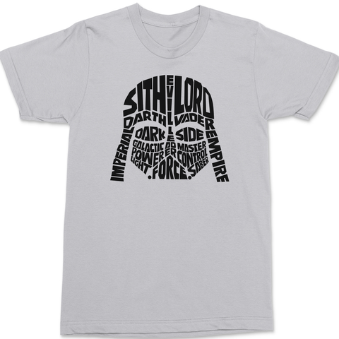Darth Vader Typography T-Shirt SILVER