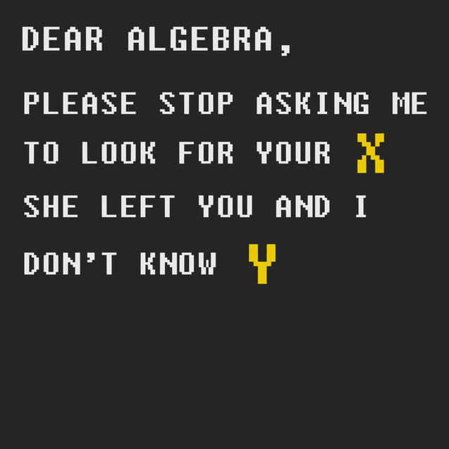 Dear Algebra T-Shirt BLACK