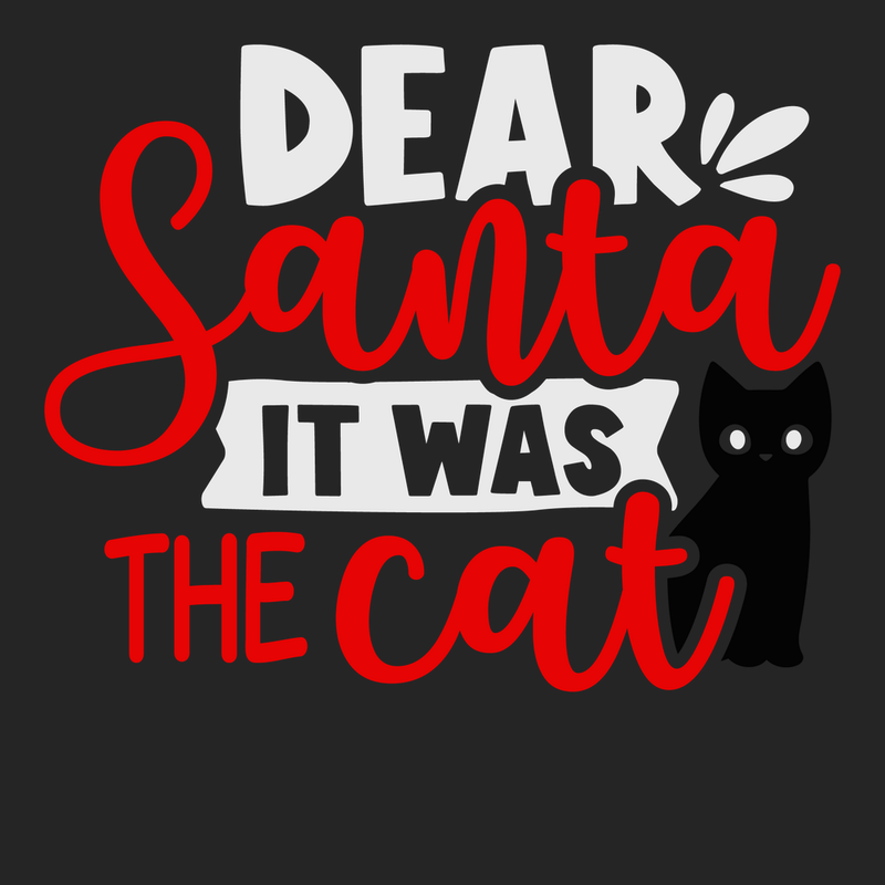 Dear Santa It Was The Cat T-Shirt BLACK