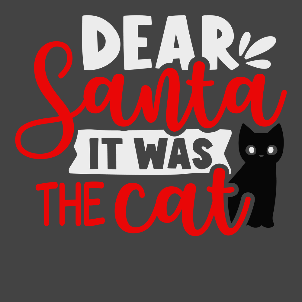 Dear Santa It Was The Cat T-Shirt CHARCOAL
