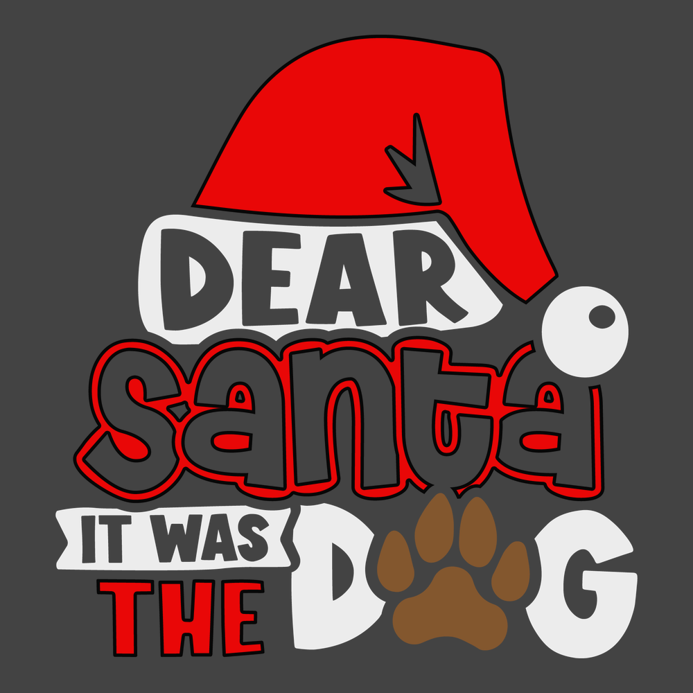Dear Santa It Was The Dog T-Shirt CHARCOAL