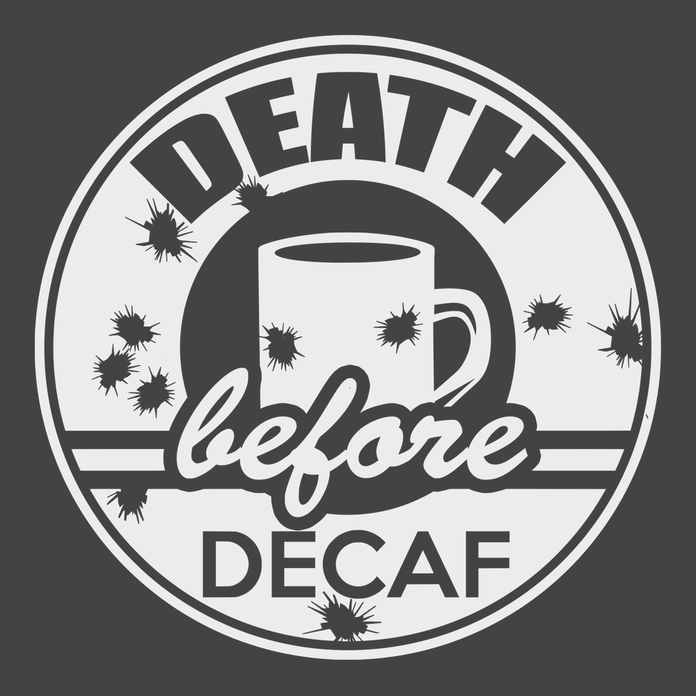Death Before Decaf T-Shirt CHARCOAL