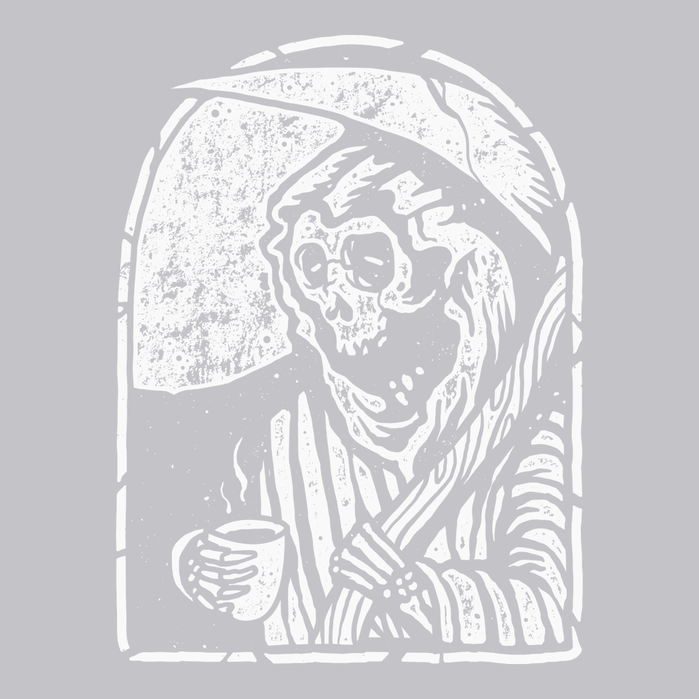 Death Prefers Decaf T-Shirt SILVER