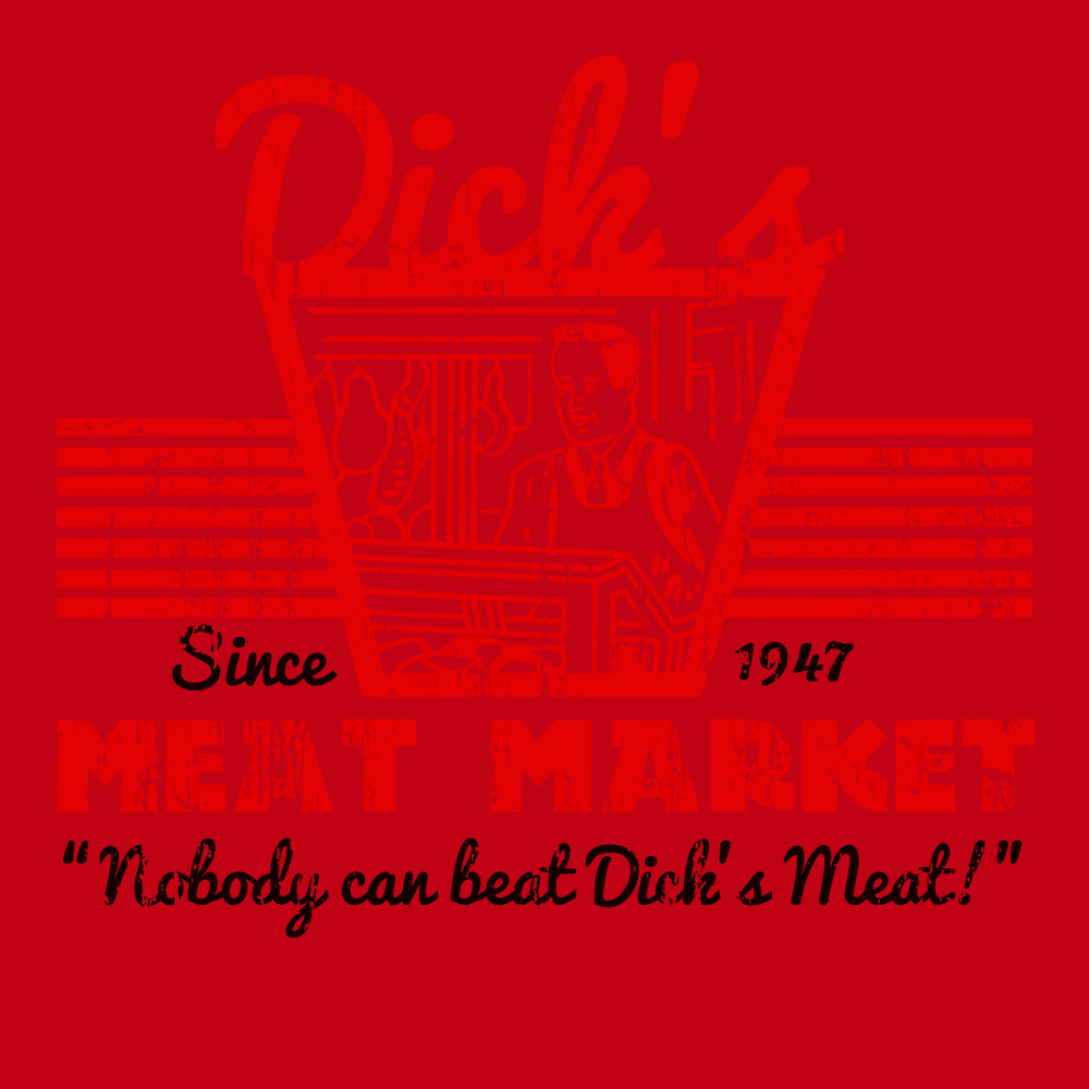 Dicks Meat Market T-Shirt RED