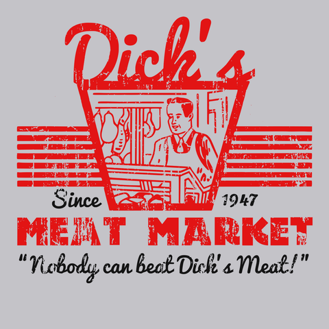 Dicks Meat Market T-Shirt SILVER