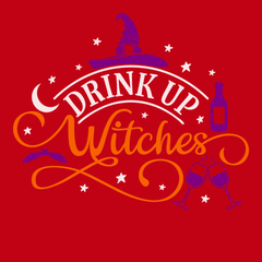 Drunk Up Witches T-Shirt RED
