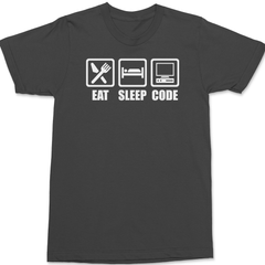 Eat Sleep Code T-Shirt CHARCOAL
