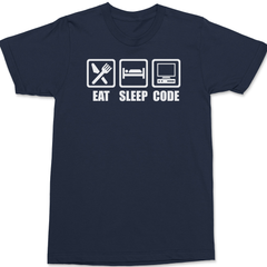 Eat Sleep Code T-Shirt NAVY