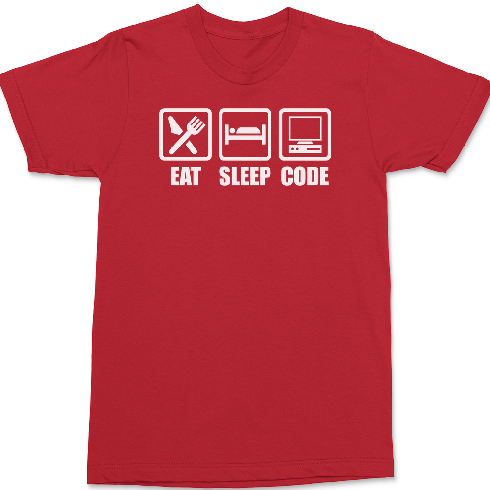 Eat Sleep Code T-Shirt RED