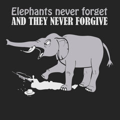 Elephants Never Forget T-Shirt BLACK