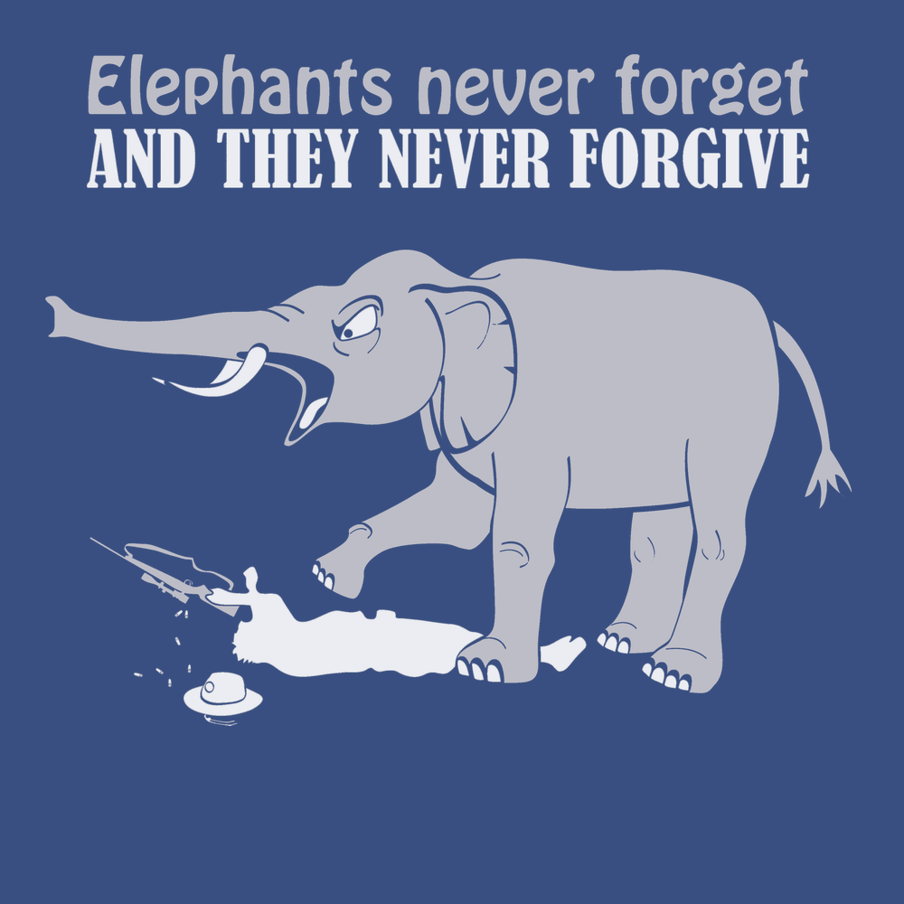 Elephants Never Forget T-Shirt BLUE