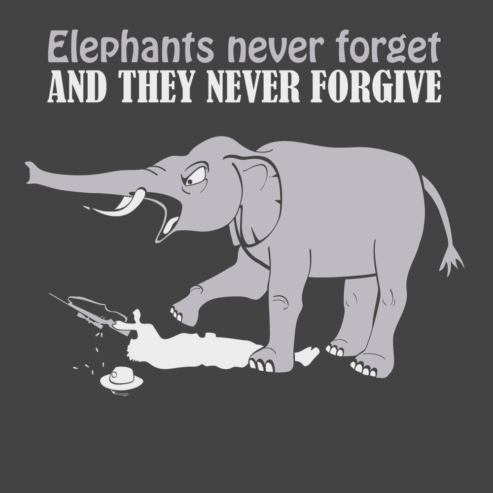Elephants Never Forget T-Shirt CHARCOAL