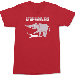 Elephants Never Forget T-Shirt RED