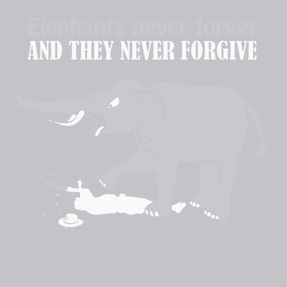 Elephants Never Forget T-Shirt SILVER