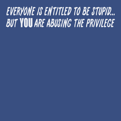 Everyone Is Entitled To Be Stupid T-Shirt BLUE