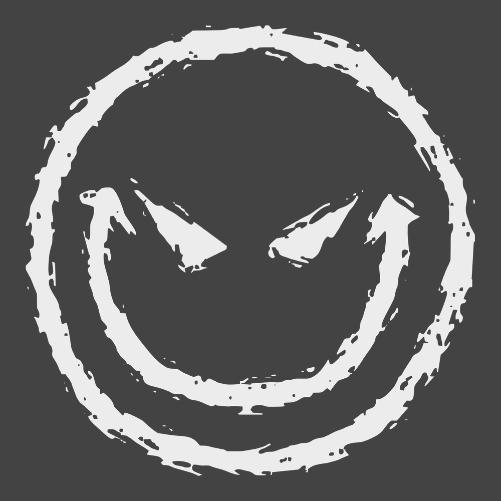 Evil Smiley Face T-Shirt CHARCOAL