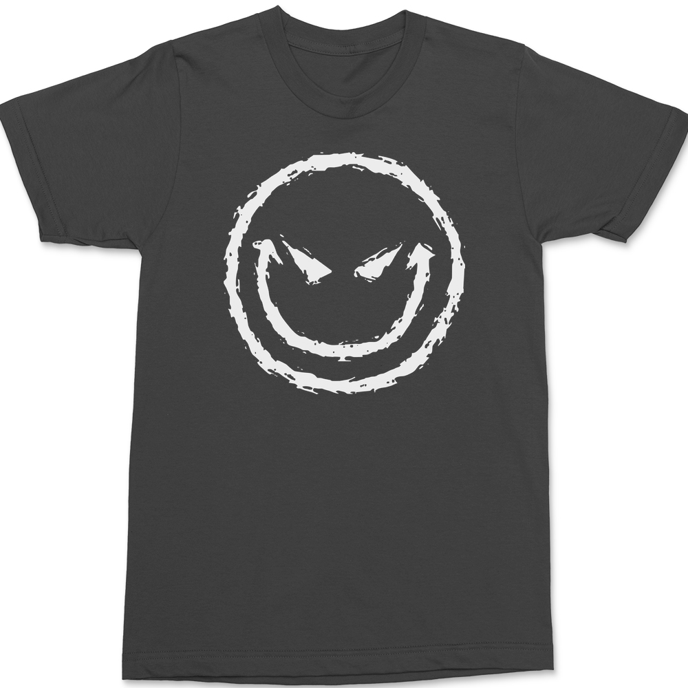 Evil Smiley Face T-Shirt CHARCOAL