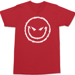 Evil Smiley Face T-Shirt RED