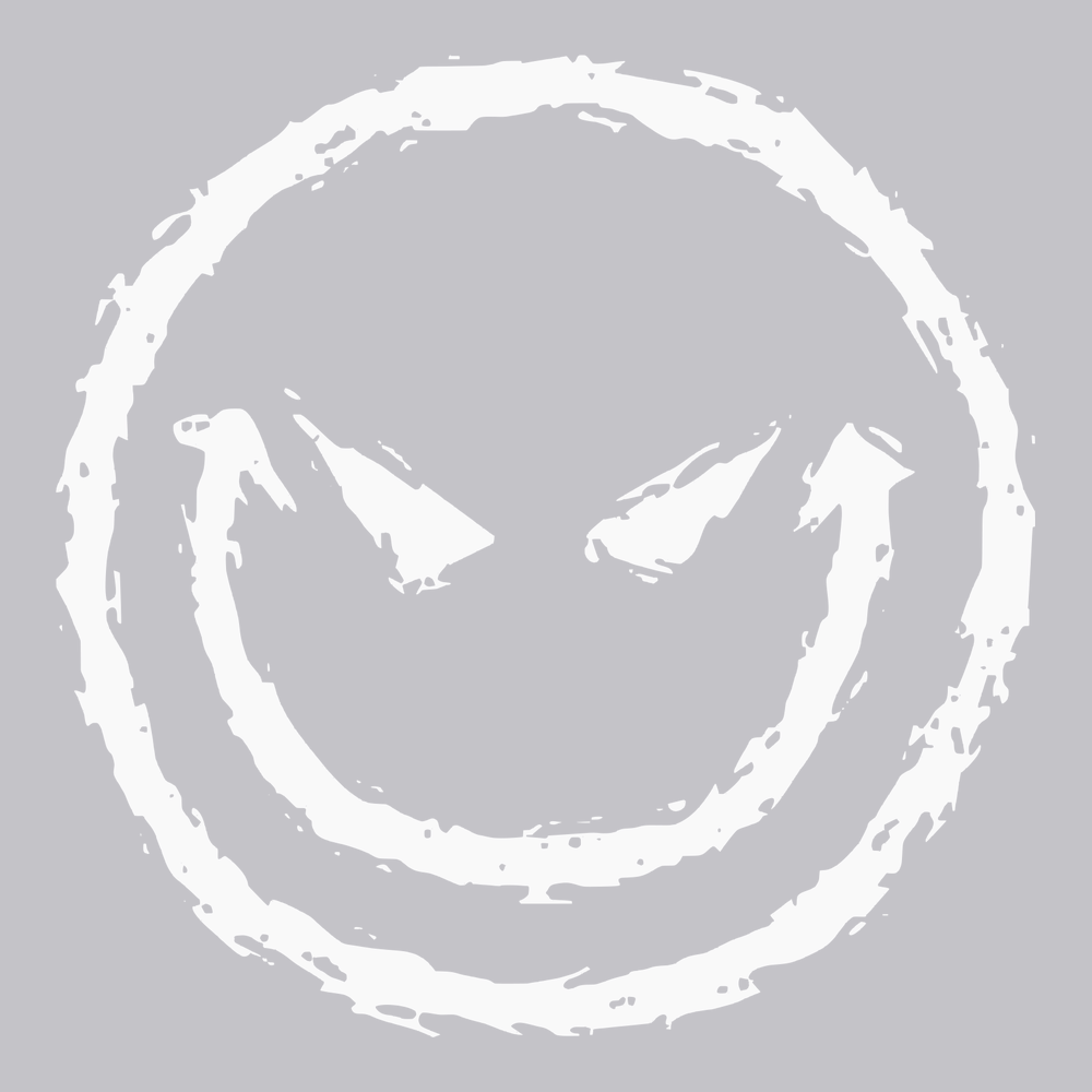 Evil Smiley Face T-Shirt SILVER