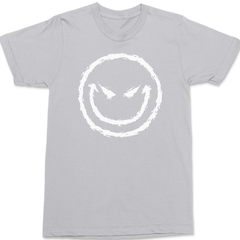 Evil Smiley Face T-Shirt SILVER