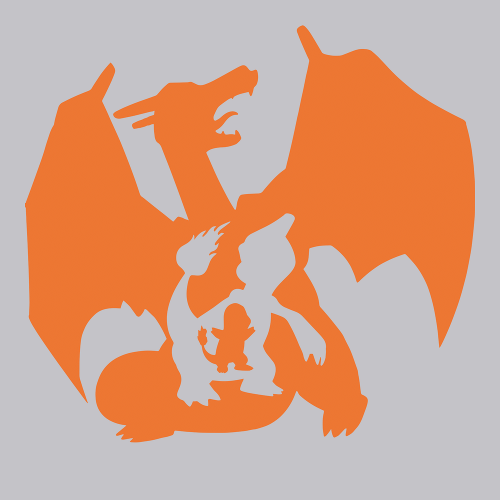 Charmander Lettering Charmander Evolution Silhouette