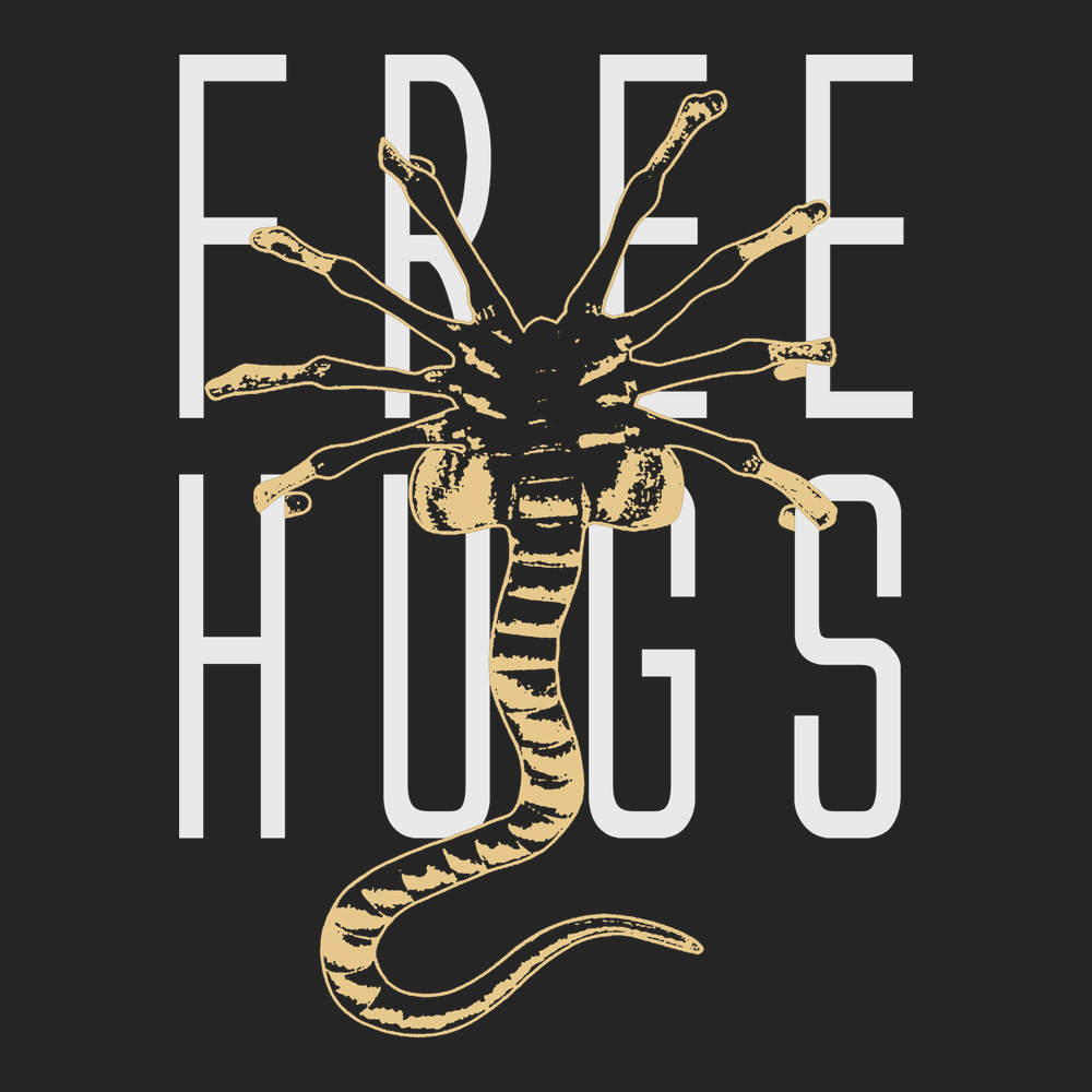 Face hugger Free Hugs T-Shirt BLACK