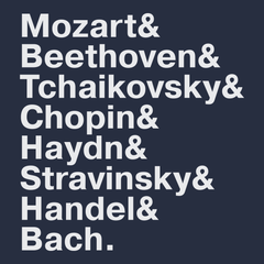Famous Classical Composers Names T-Shirt NAVY
