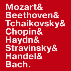 Famous Classical Composers Names T-Shirt RED