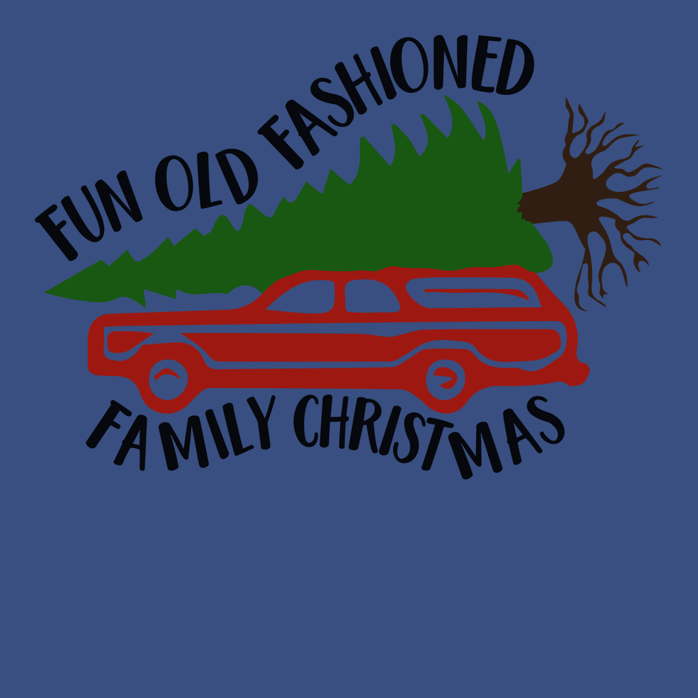 Fun Old-Fashioned Christmas T-Shirt BLUE