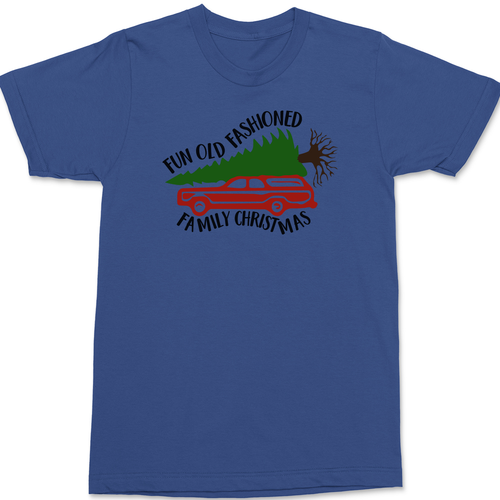 Fun Old-Fashioned Christmas T-Shirt BLUE