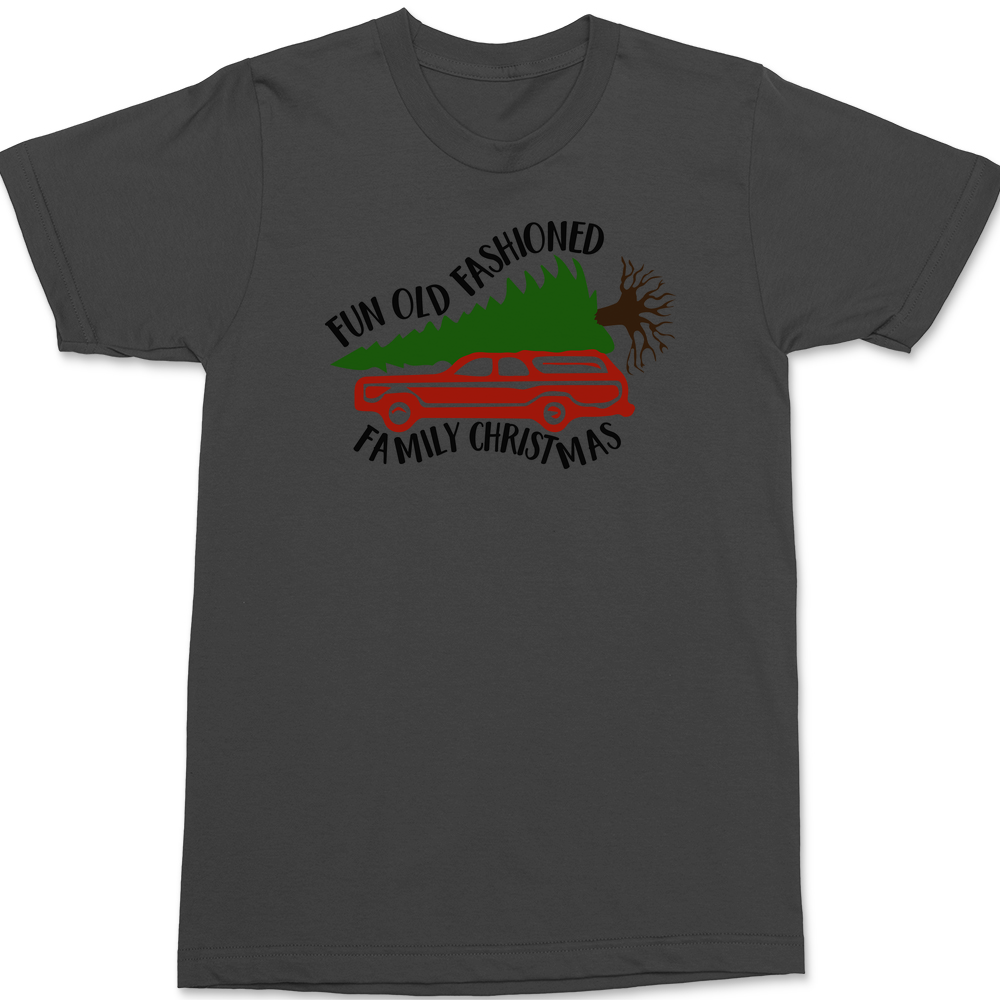 Fun Old-Fashioned Christmas T-Shirt CHARCOAL