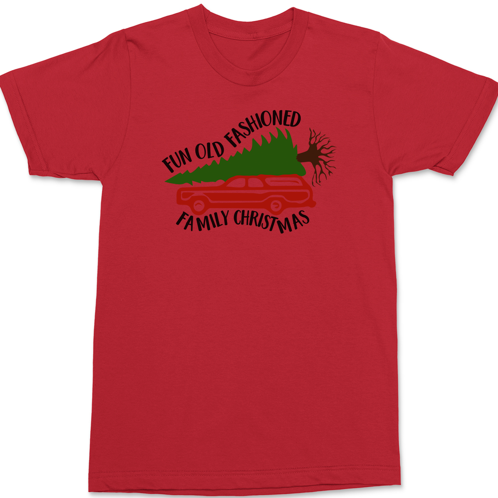 Fun Old-Fashioned Christmas T-Shirt RED