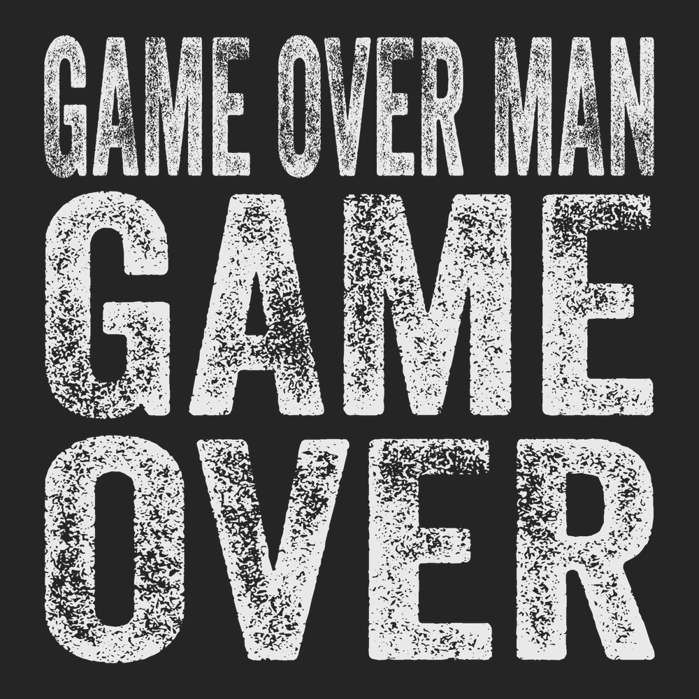 Game Over Man Game Over T-Shirt BLACK