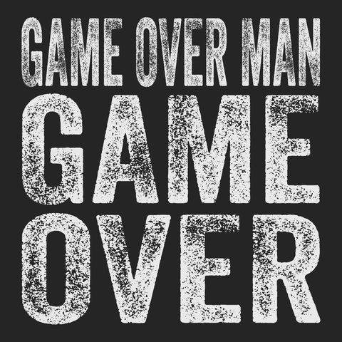 Game Over Man Game Over T-Shirt BLACK