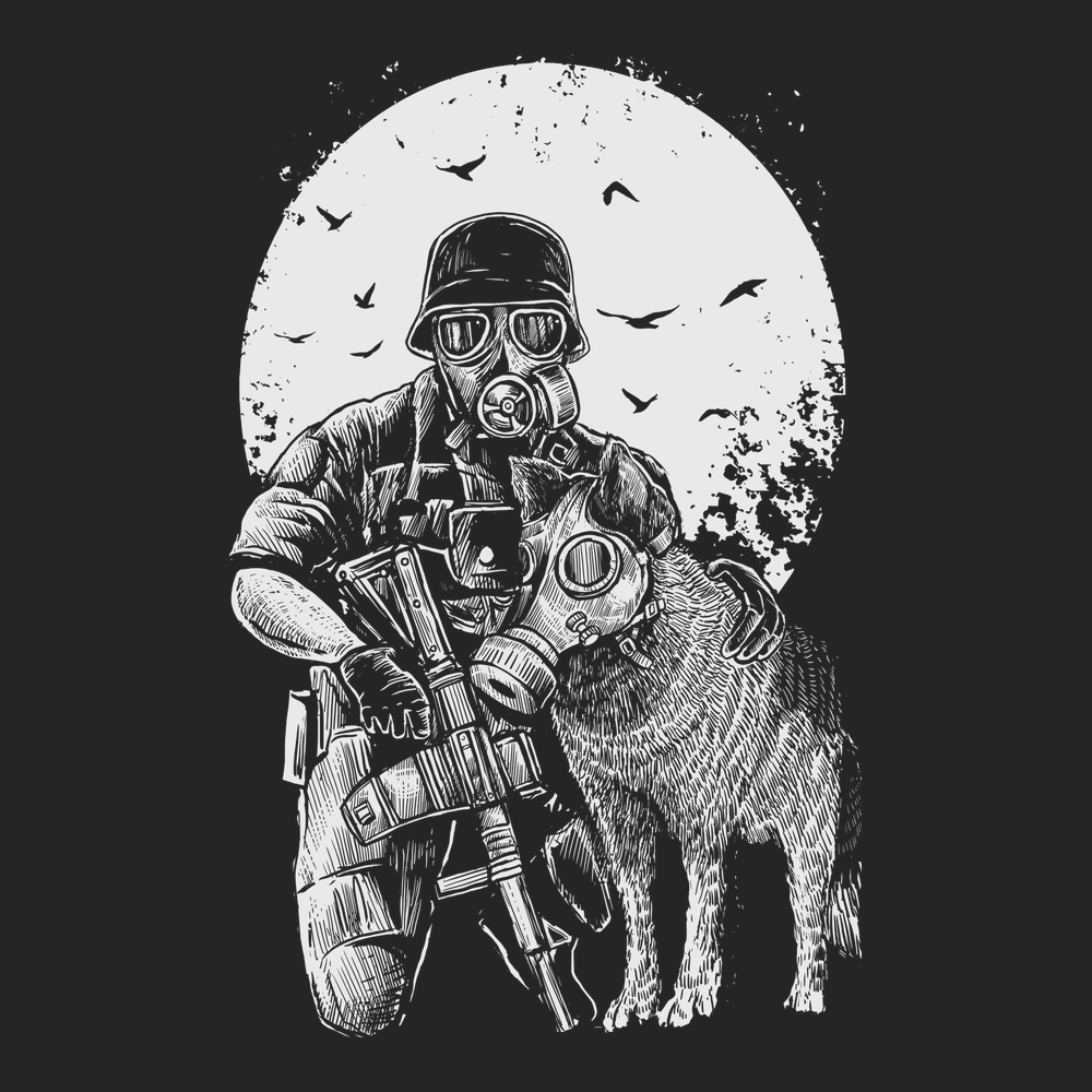 Gasmask Trooper T-Shirt BLACK