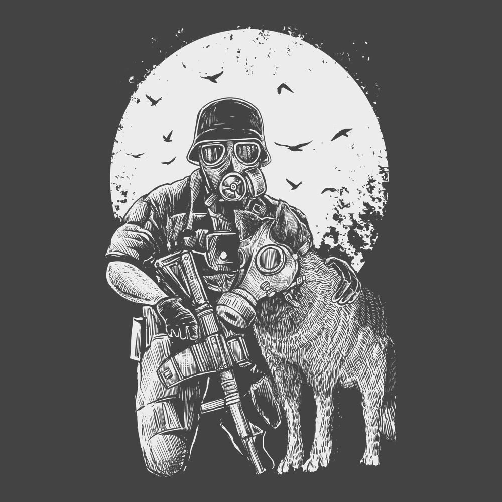 Gasmask Trooper T-Shirt CHARCOAL