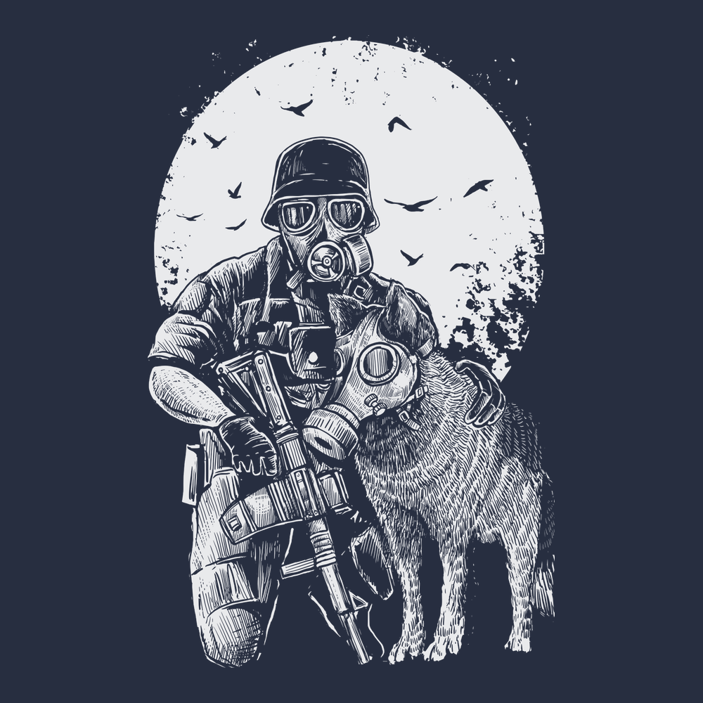 Gasmask Trooper T-Shirt NAVY