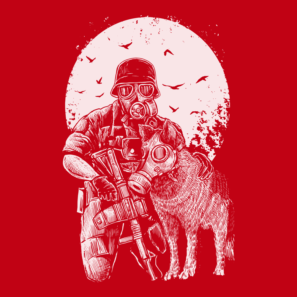 Gasmask Trooper T-Shirt RED