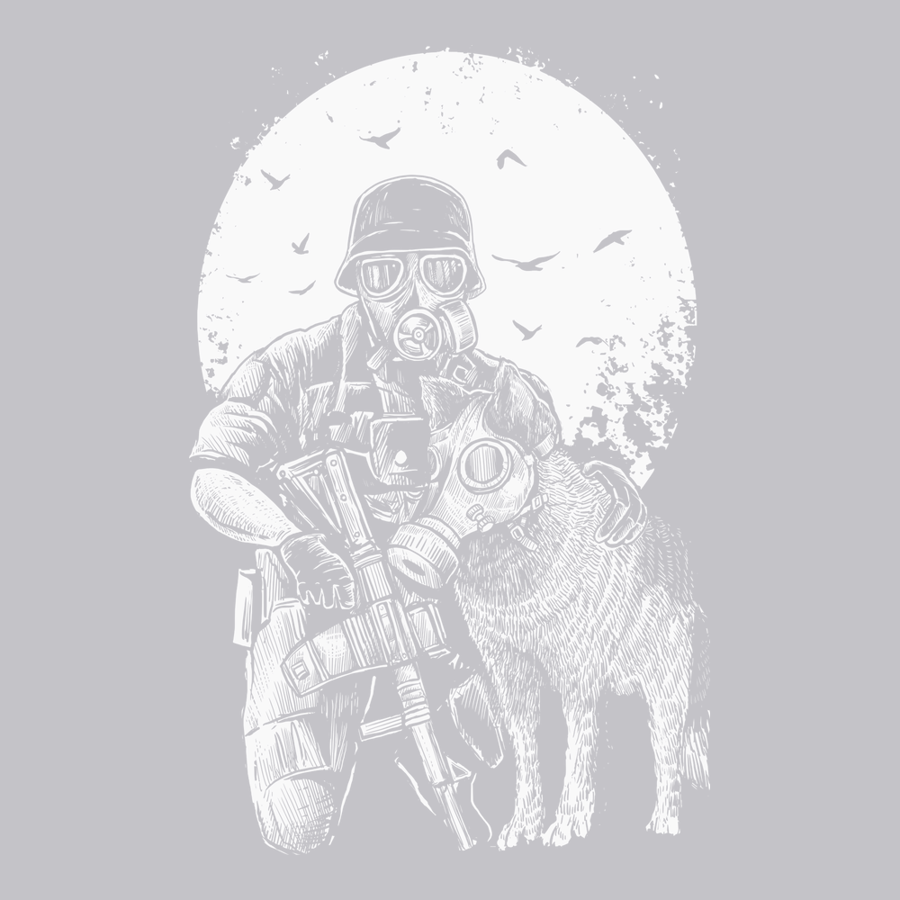 Gasmask Trooper T-Shirt SILVER