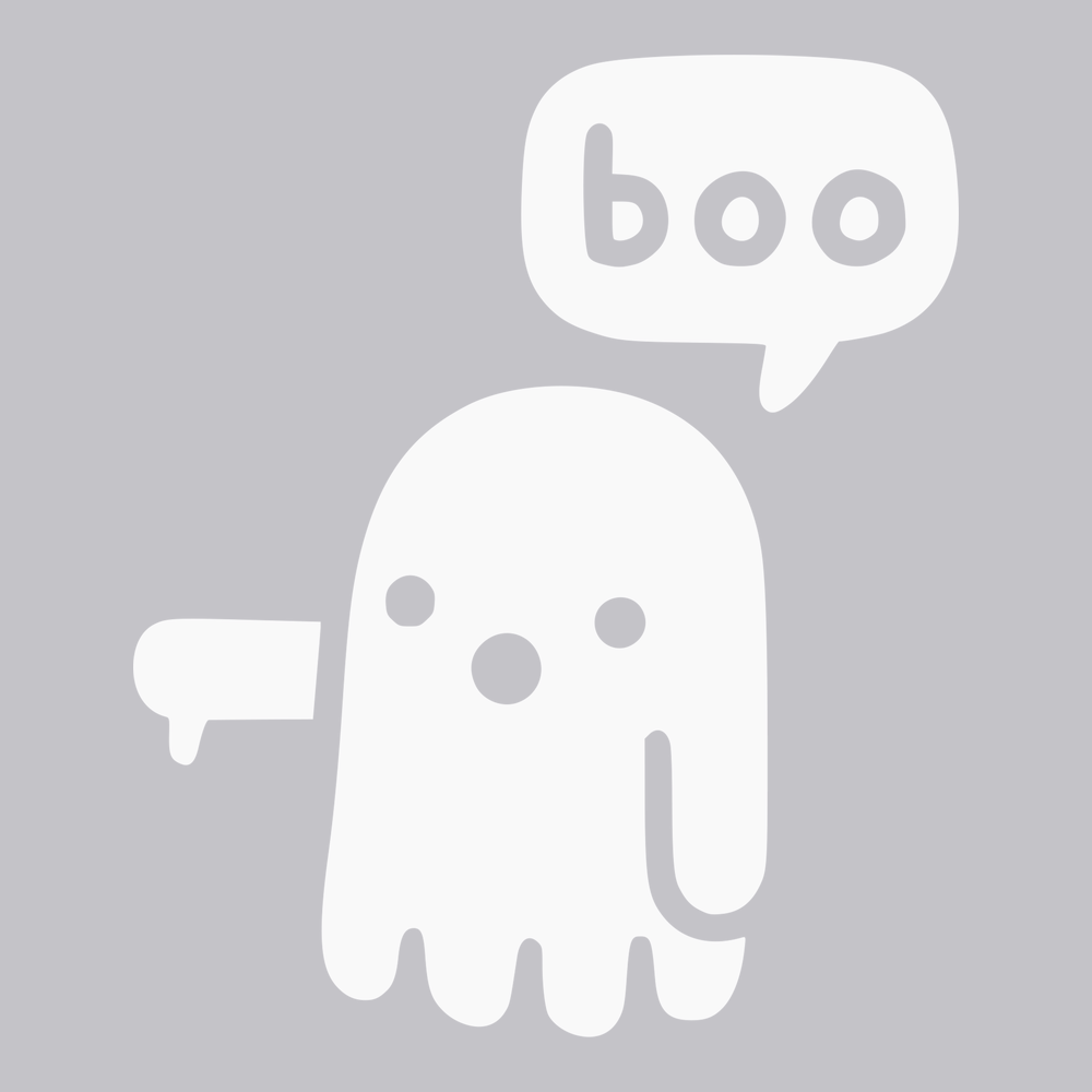 Ghost Says Boo T-Shirt SILVER