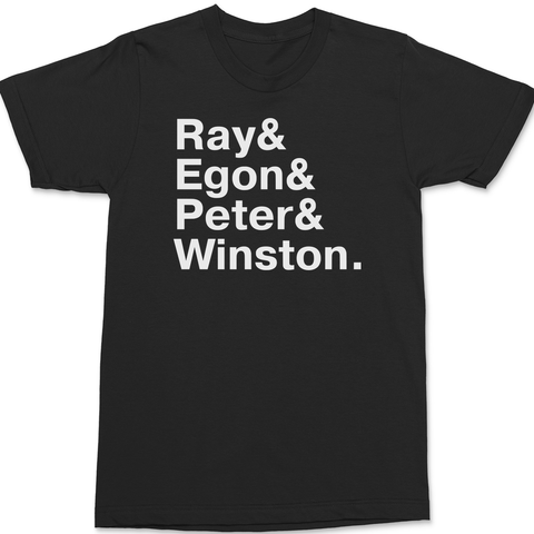 Ghostbusters Names T-Shirt BLACK