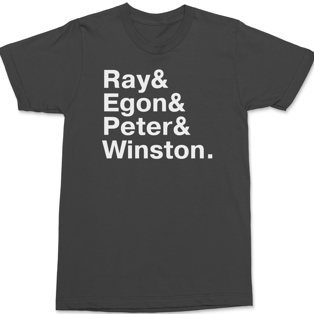 Ghostbusters Names T-Shirt CHARCOAL