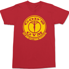 God's Gym Let Him Lift Your Weights T-Shirt RED