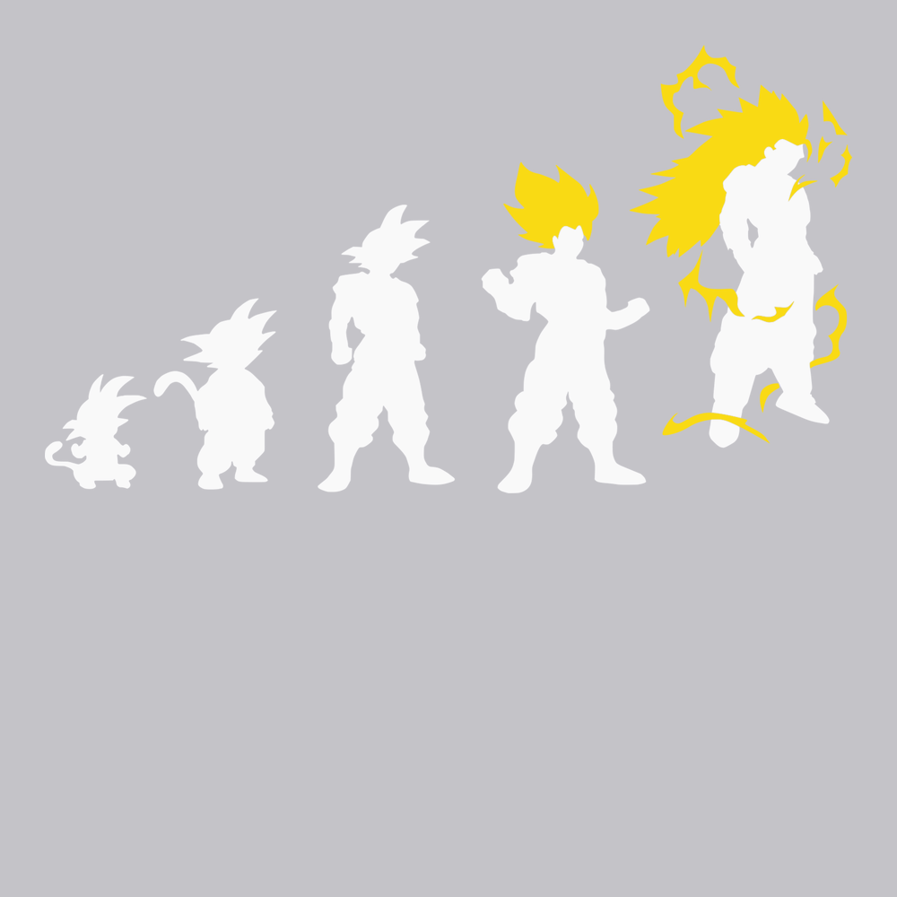 Goku Evolution T-Shirt SILVER