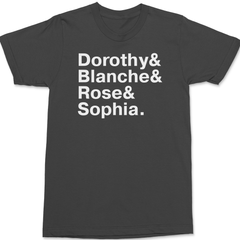 Golden Girls Names T-Shirt CHARCOAL